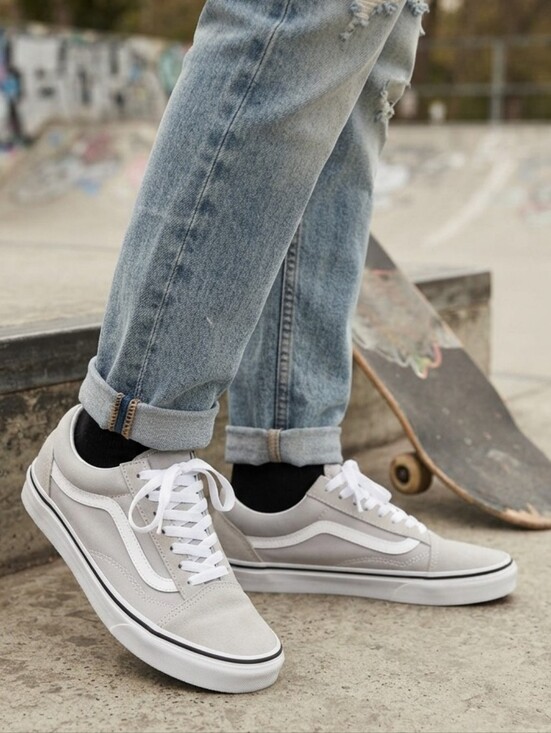 Vans Old Skool Other - Vans Old Skool Low Top Sneakers Unisex 7 M 8.5 W Light Grey Suede Canvas